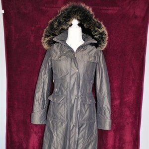 #168 Polyester blend/ fox fur hooded